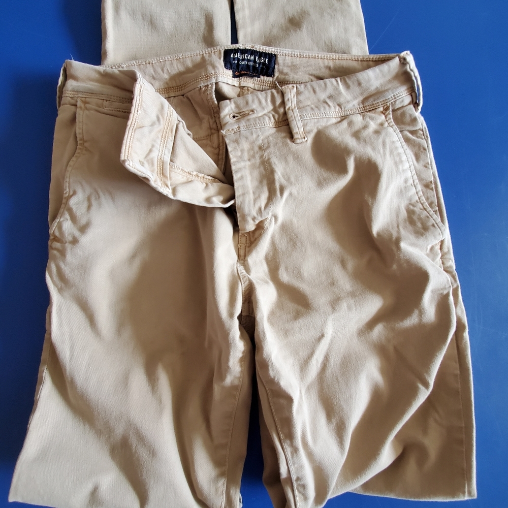 American Eagle Extreme Flex Slim Taper Tan Chinos 31 x 34
